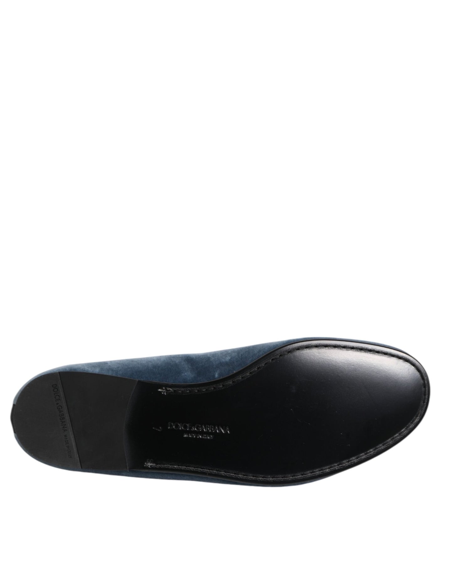 Blue Velvet DG Logo Loafers Formal Shoes-Dolce & Gabbana-LabelTerrace.com