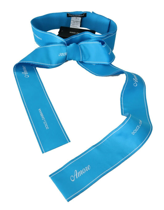 Blue Waist Ribbon Wide Bow Belt-Dolce & Gabbana-LabelTerrace.com