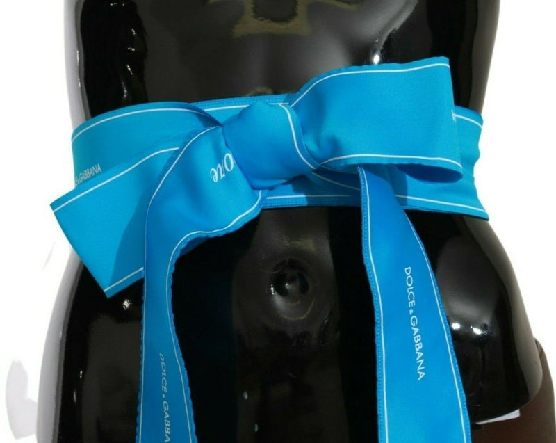 Blue Waist Ribbon Wide Bow Belt-Dolce & Gabbana-LabelTerrace.com