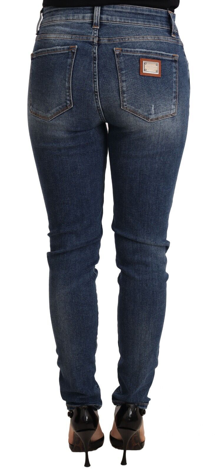 Blue Wash Skinny Denim Cotton Stretch Jeans-Dolce & Gabbana-LabelTerrace.com