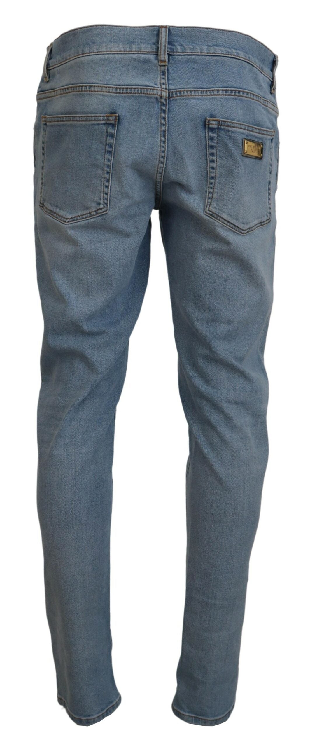 Blue Wash Slim Fit Cotton Denim Jeans-Dolce & Gabbana-LabelTerrace.com