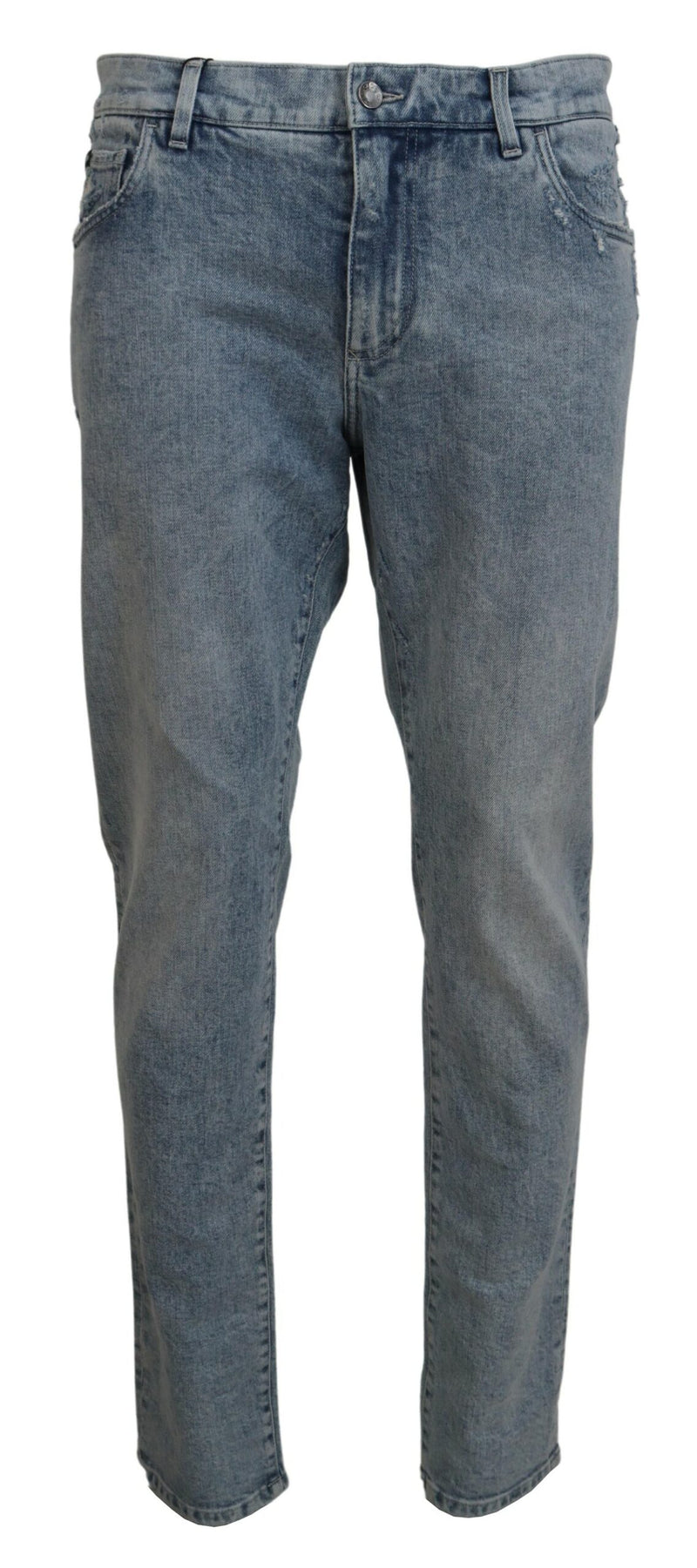 Blue Wash Slim Fit Cotton Denim Jeans-Dolce & Gabbana-LabelTerrace.com