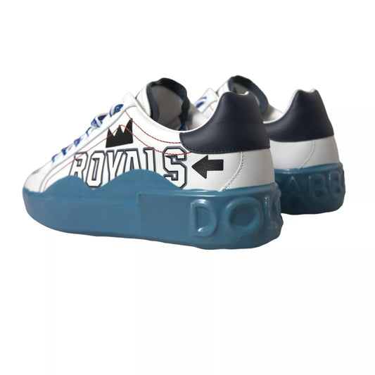 Blue White Printed Portofino Melt Sneakers-Dolce & Gabbana-LabelTerrace.com