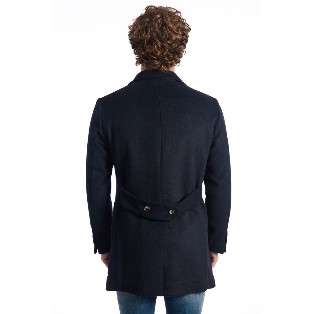 Blue Wool Men's Short Jacket