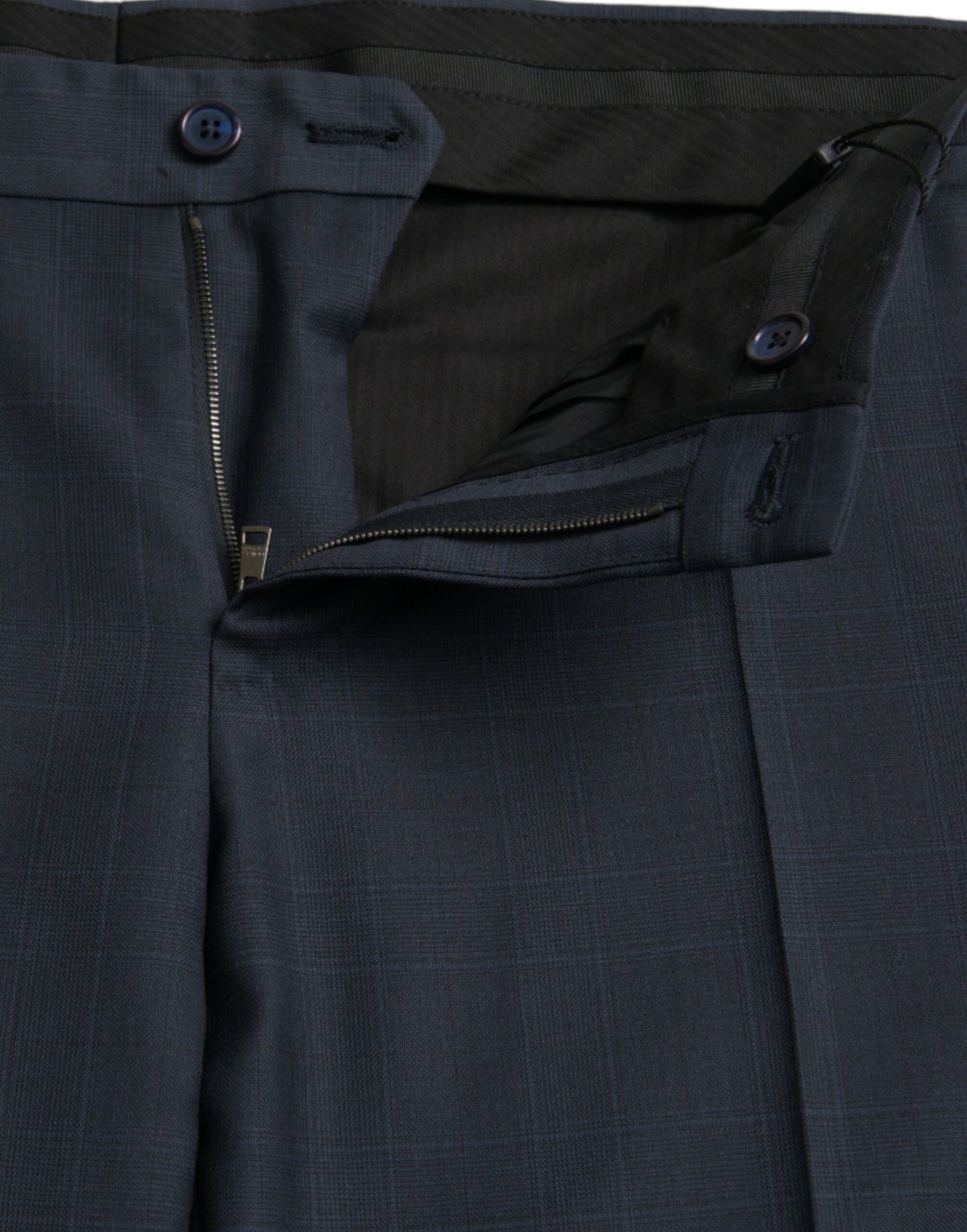 Blue Wool Men Skinny Dress Pants-Dolce & Gabbana-LabelTerrace.com