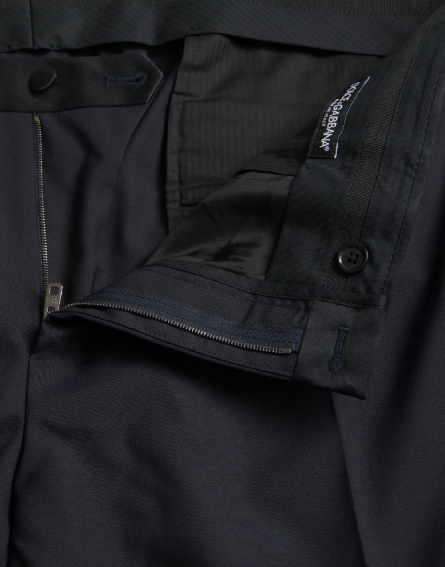 Blue Wool Men Skinny Dress Pants-Dolce & Gabbana-LabelTerrace.com