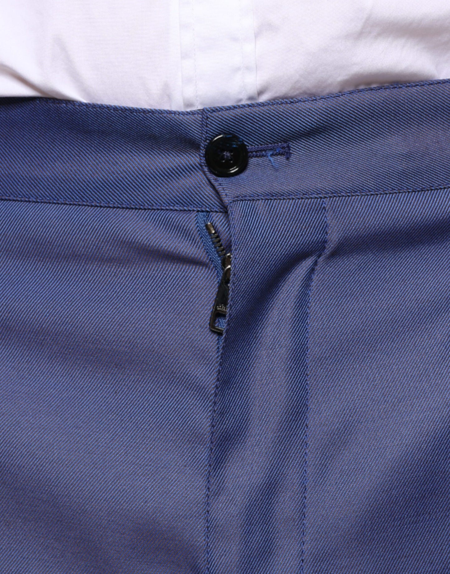 Blue Wool Tapered Formal Dress Pants-Dolce & Gabbana-LabelTerrace.com