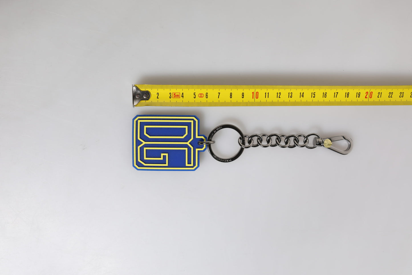 Blue Yellow DG Rubber Logo Silver Men's Keychain Keyring-Dolce & Gabbana-LabelTerrace.com