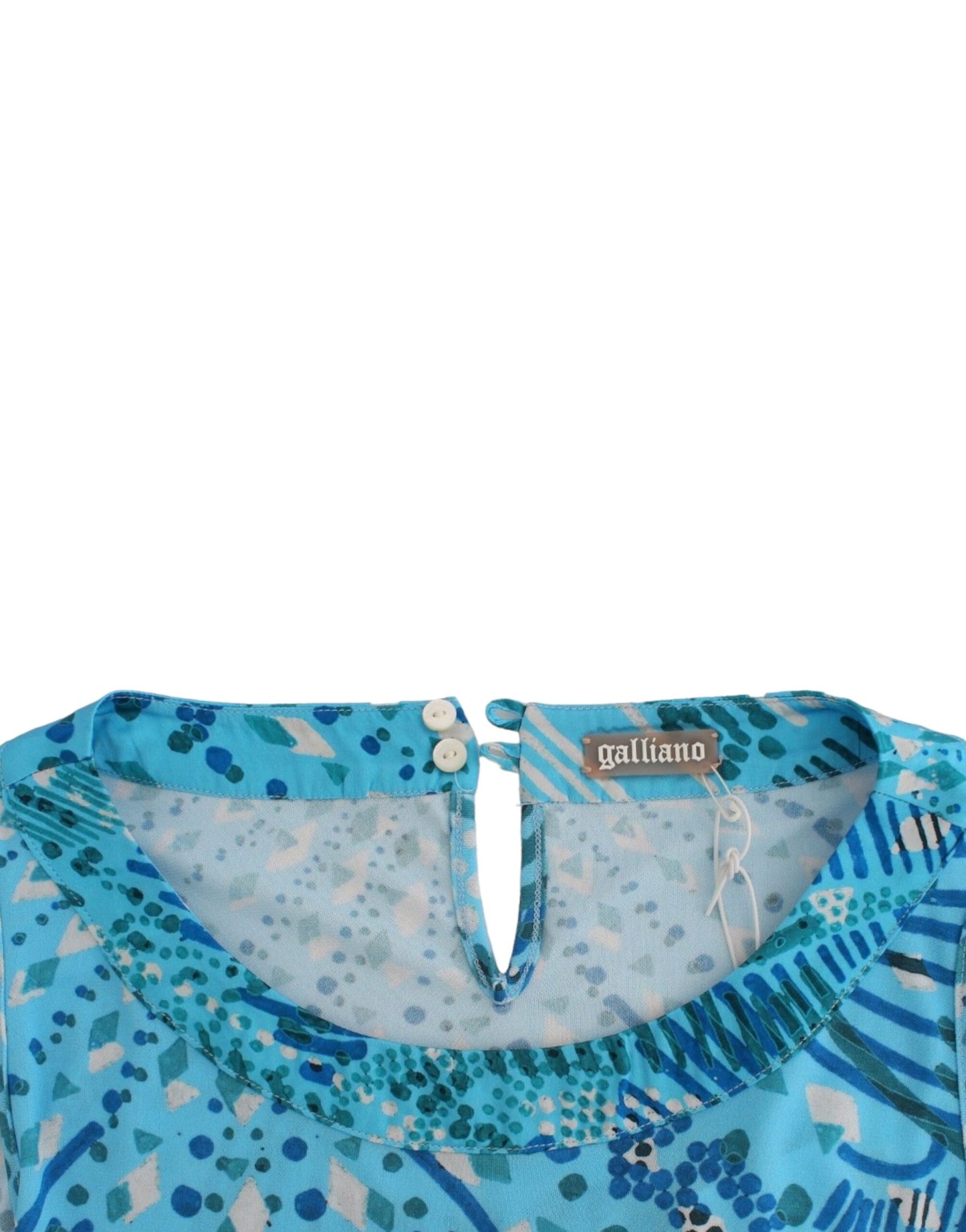 Blue printed tank top-John Galliano-LabelTerrace.com
