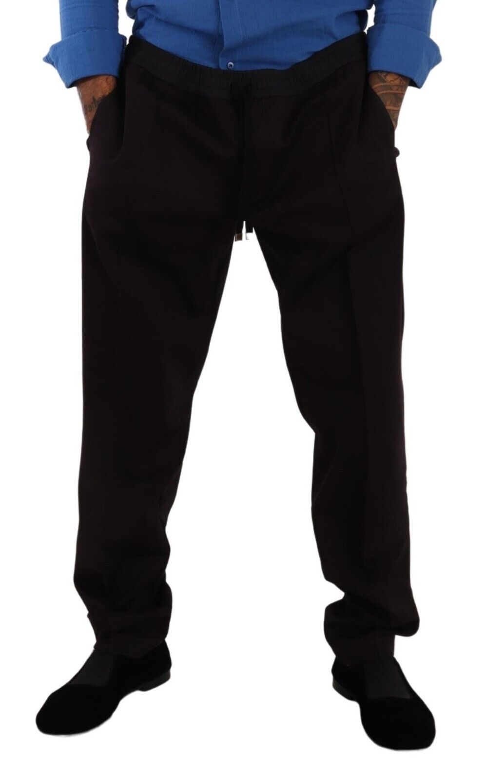 Bordeaux Cotton Mens Skinny Trouser Pants-Dolce & Gabbana-LabelTerrace.com