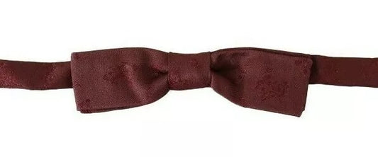 Bordeaux Silk Floral Faille Adjustable Bow Tie-Dolce & Gabbana-LabelTerrace.com