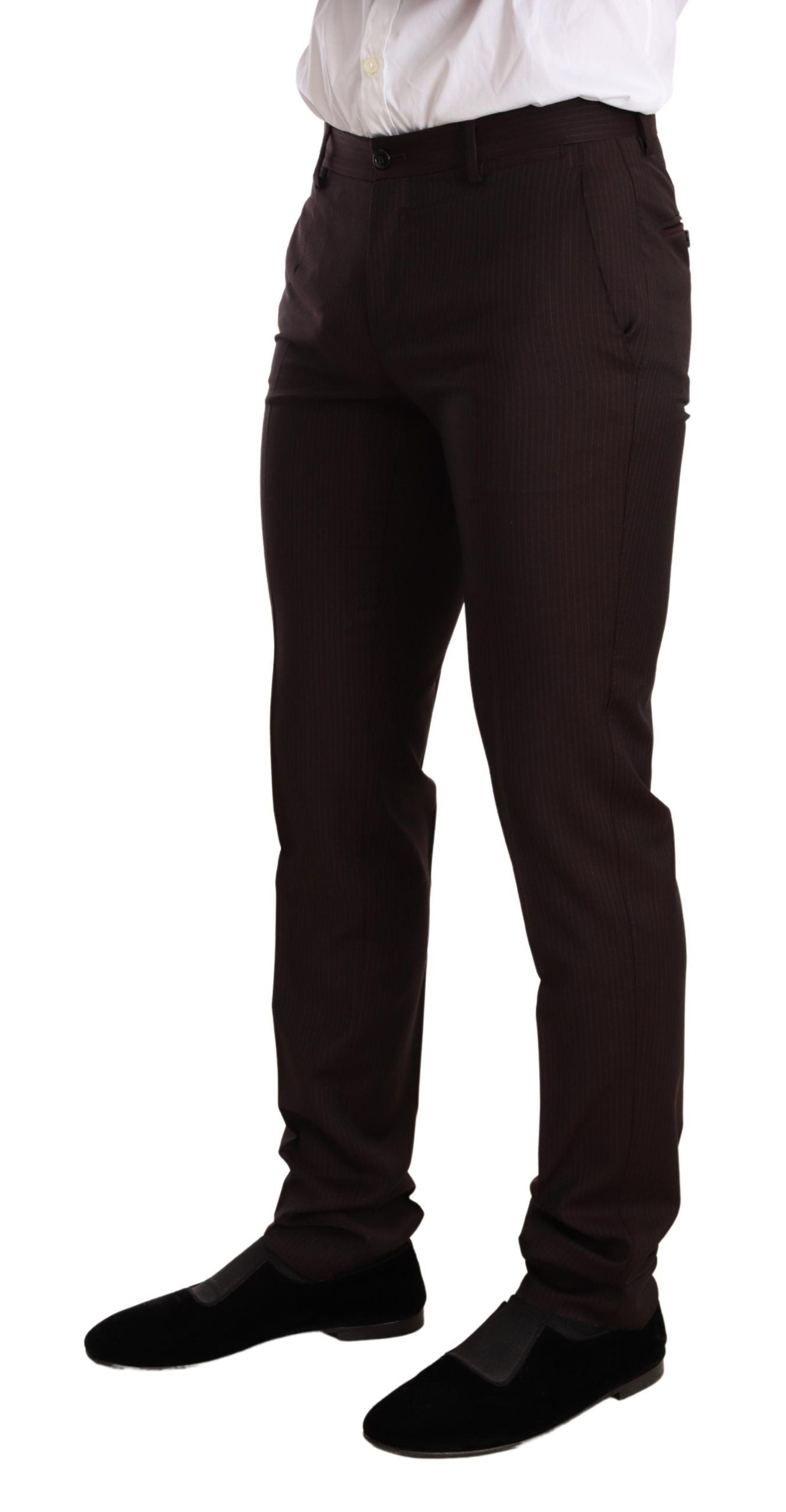 Bordeaux Wool MARTINI Slim Fit Suit-Dolce & Gabbana-LabelTerrace.com