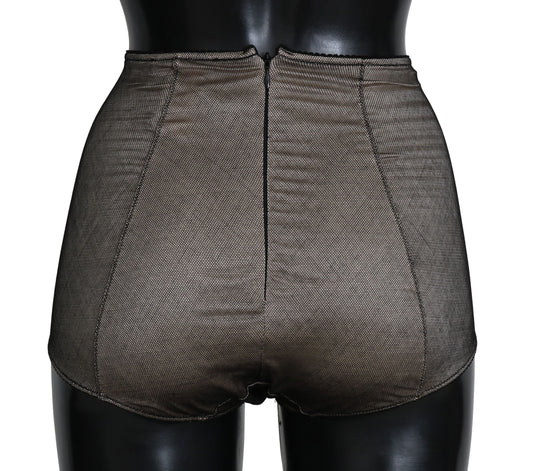 Bottoms Underwear Beige With Black Net-Dolce & Gabbana-LabelTerrace.com