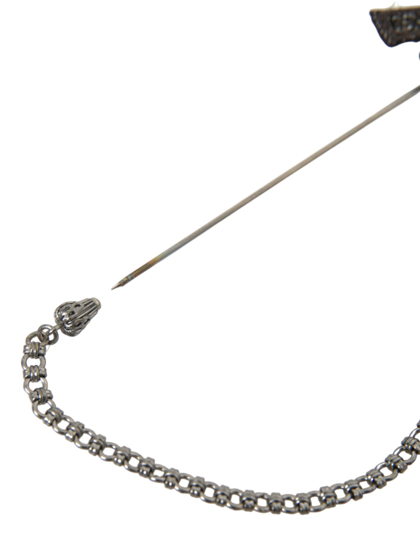 دبوس بروش على شكل مسدس من النحاس والنحاس والحرير للرجال