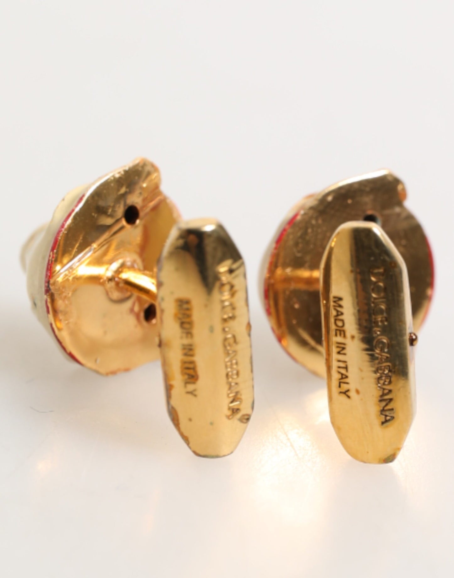 Brass Gold Tone Dog Puppy Men's Accessories Cufflink-Dolce & Gabbana-LabelTerrace.com