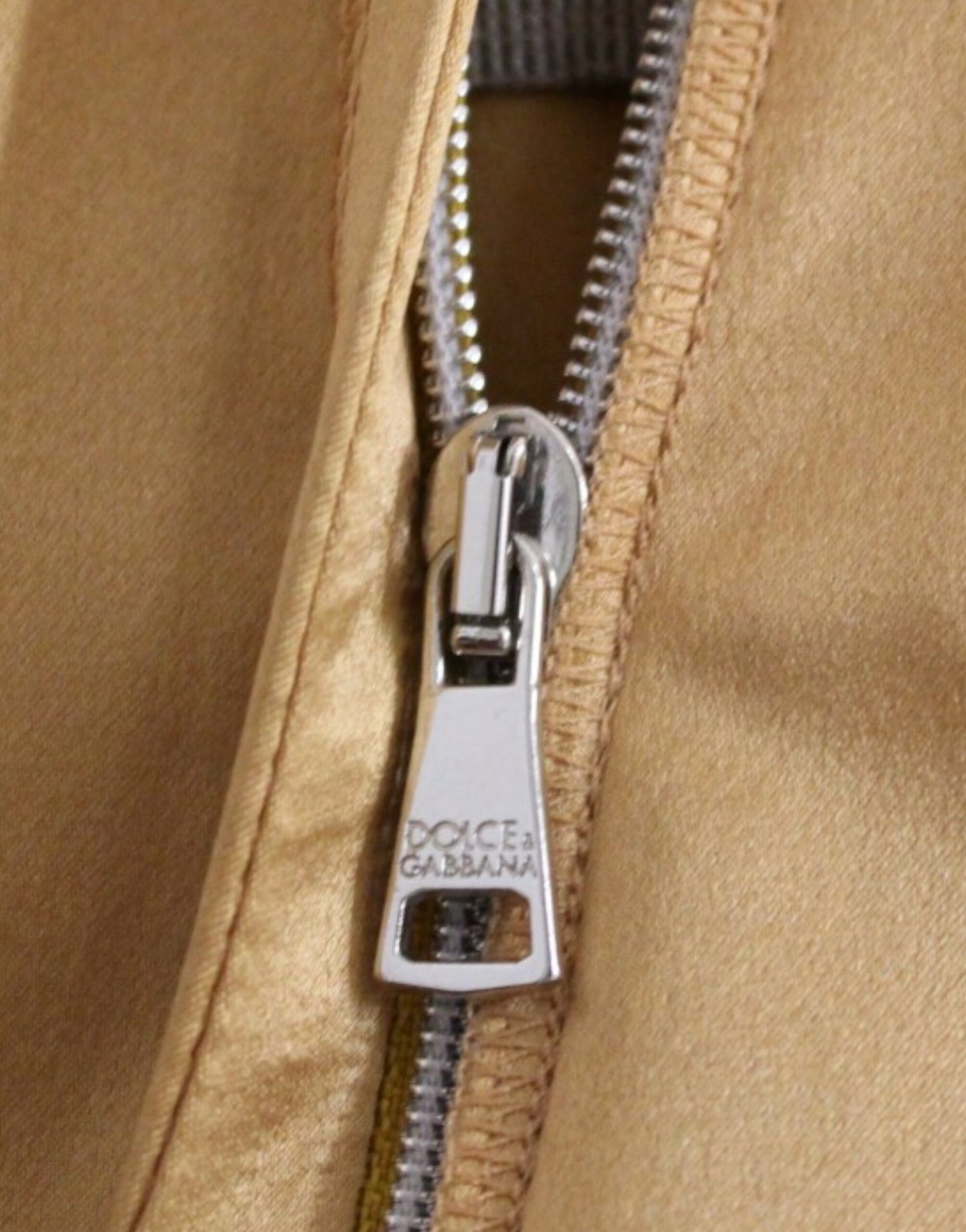 Bronze silk sheath dress-Dolce & Gabbana-LabelTerrace.com