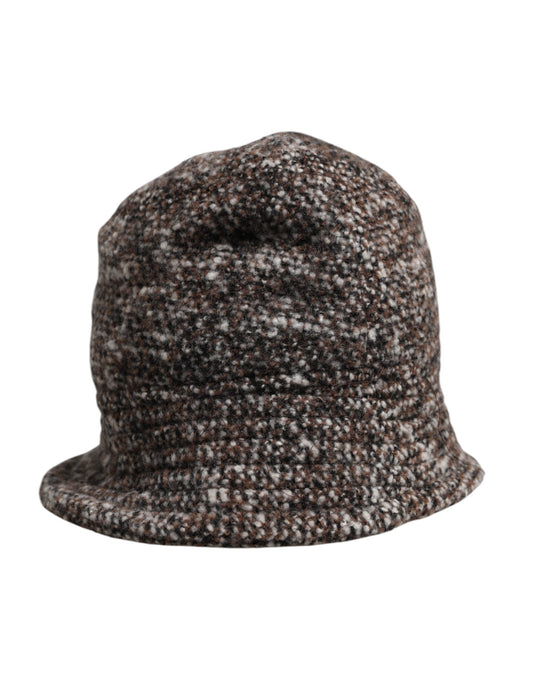 Brown Alpaca Wool Woven Bucket Hat-Dolce & Gabbana-LabelTerrace.com