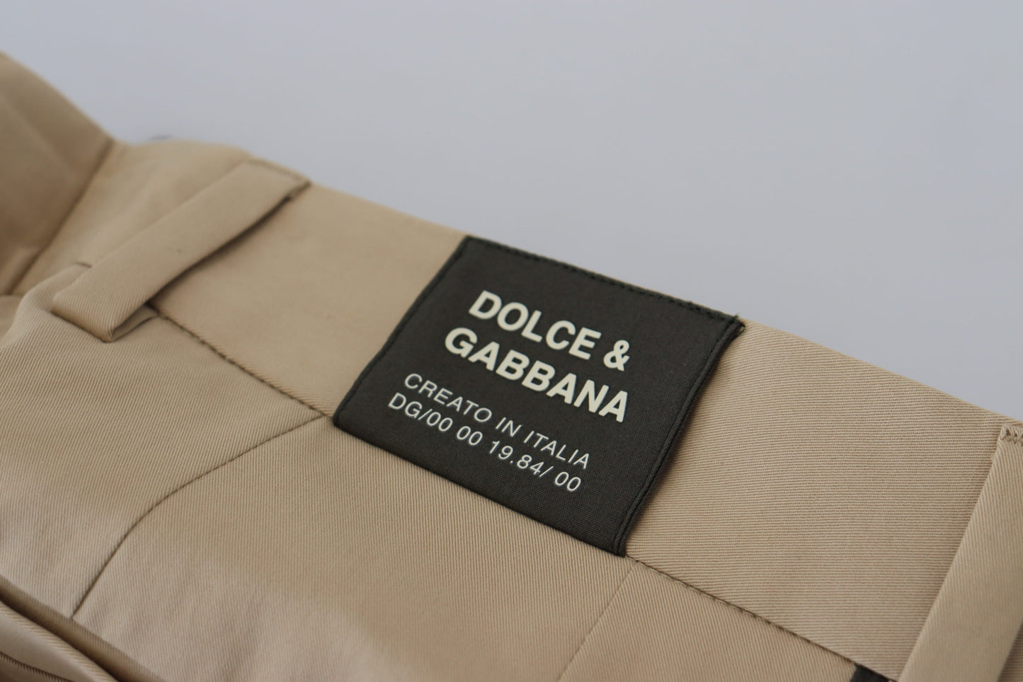 Brown Black Cotton Chino Men Pants-Dolce & Gabbana-LabelTerrace.com