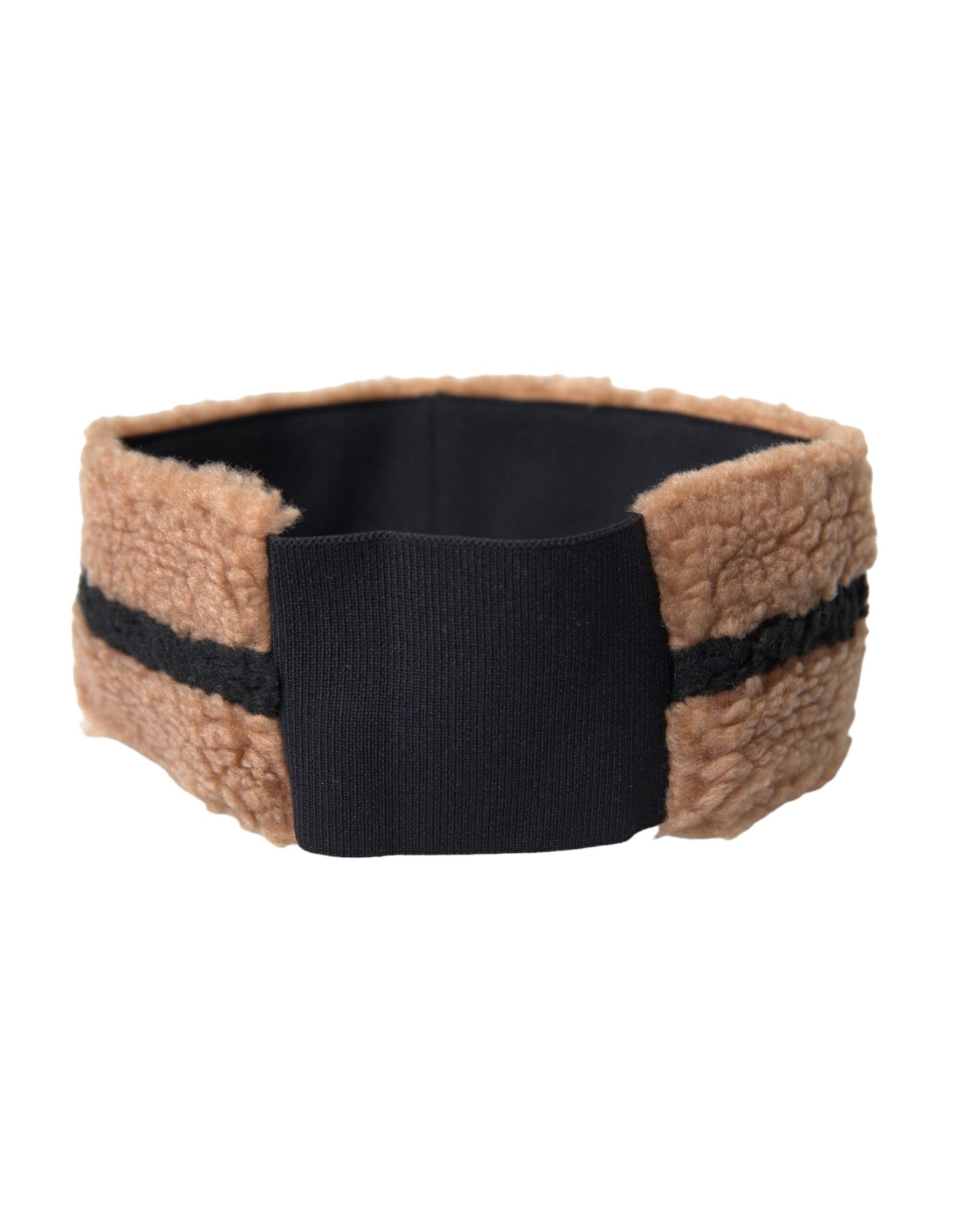 Brown Black Fleece Wool Head Band Hat Men-Dolce & Gabbana-LabelTerrace.com