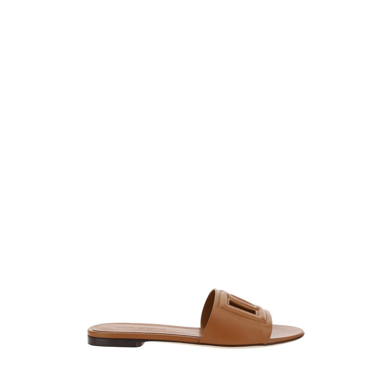 Brown Calf Leather Bos Taurus Flat Sandals