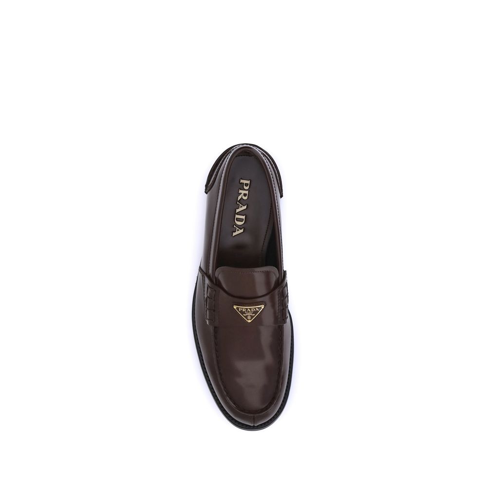 Brown Calf Leather Bos Taurus Slip-On Loafers