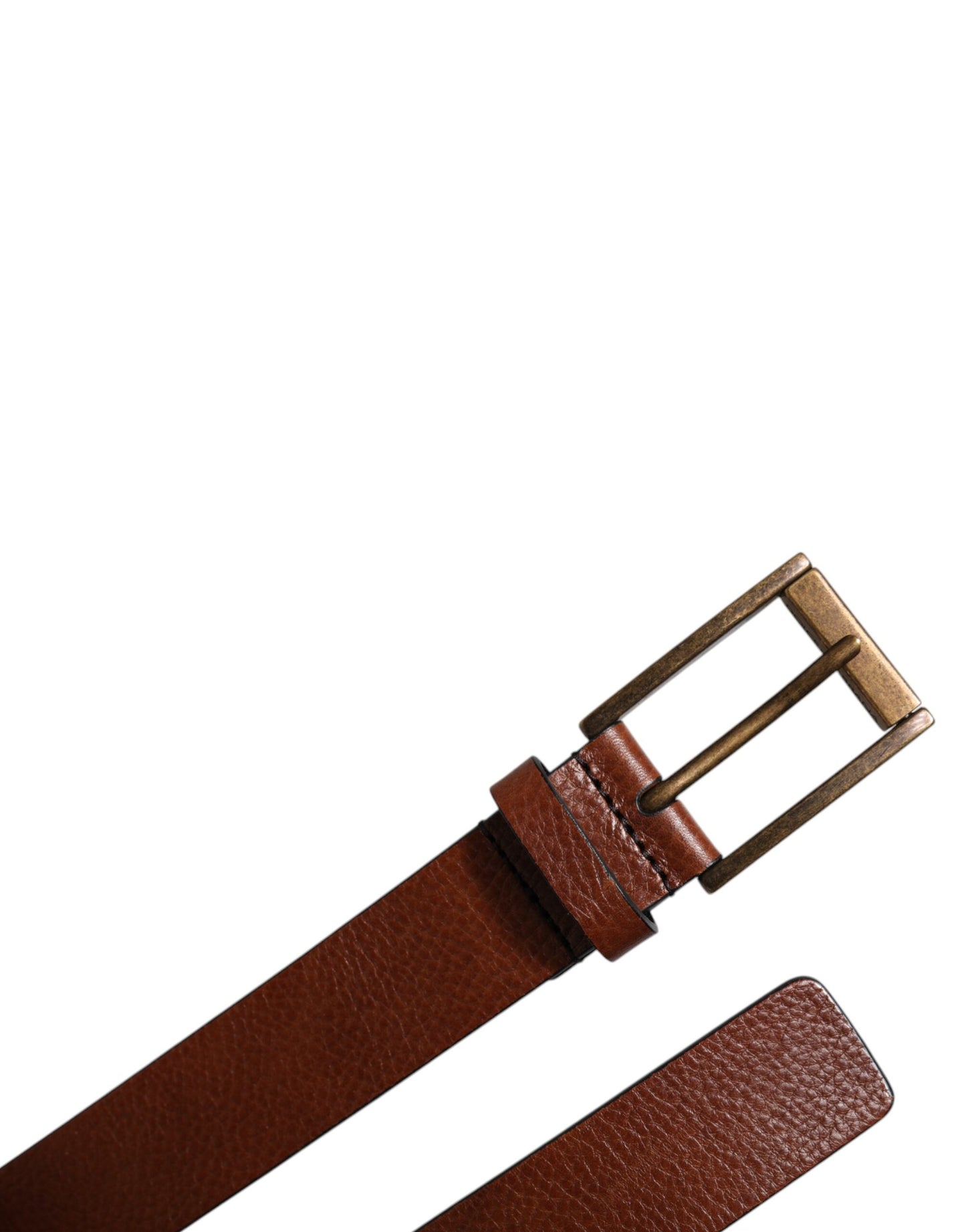 Brown Calf Leather Classic Metal Buckle Belt-Dolce & Gabbana-LabelTerrace.com
