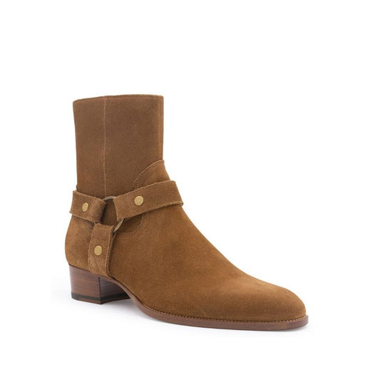 Wyatt Harness Ankle Boots-Saint Laurent-LabelTerrace.com