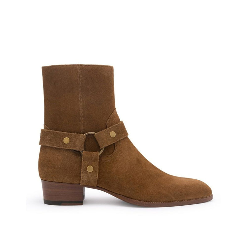 Wyatt Harness Ankle Boots-Saint Laurent-LabelTerrace.com