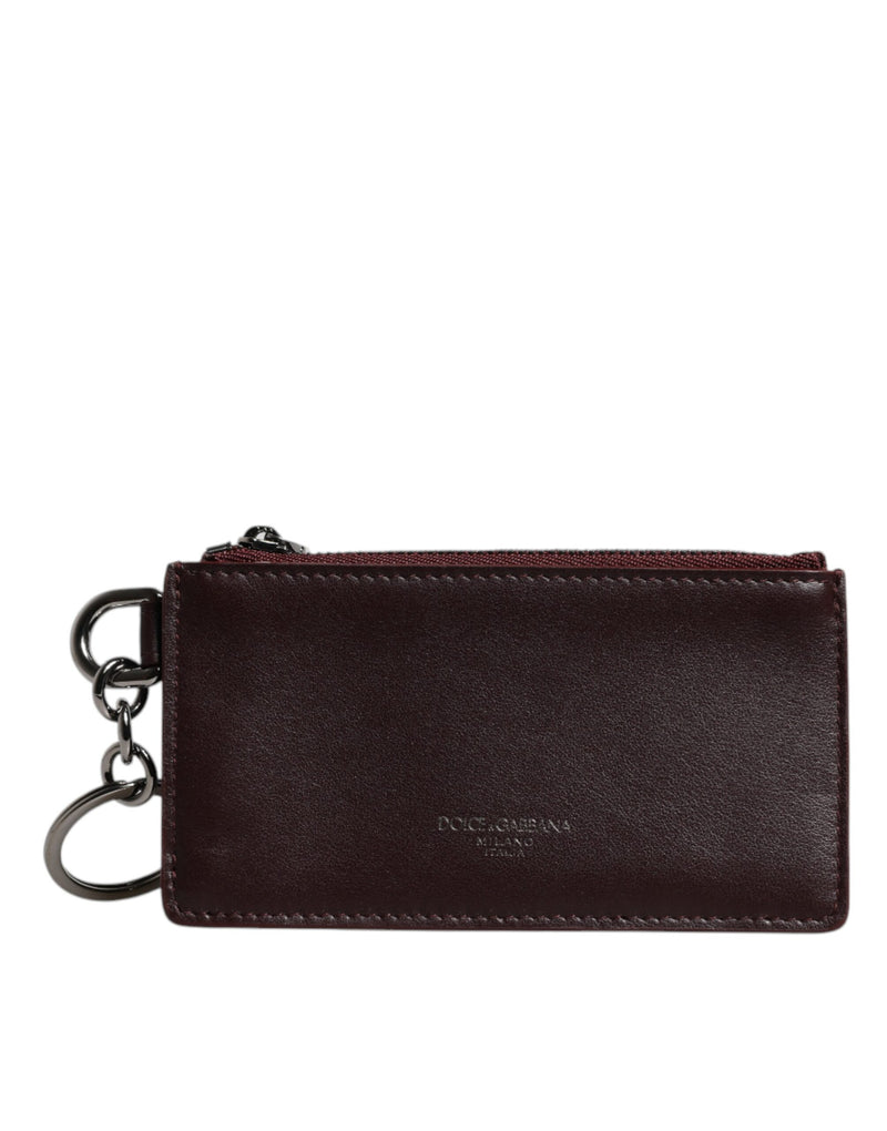 Brown Calfskin Leather DG Logo Card Holder Wallet-Dolce & Gabbana-LabelTerrace.com