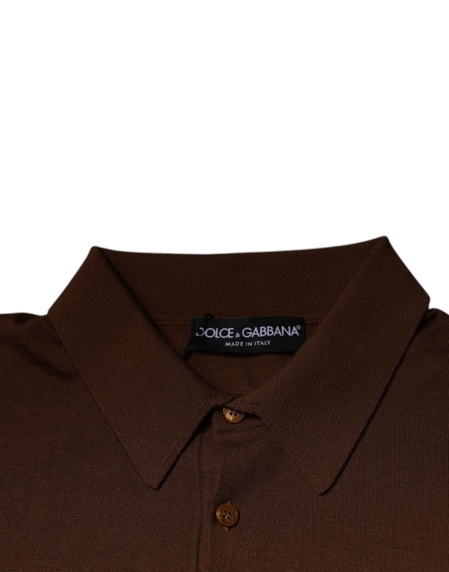 Brown Cashmere Buttoned Men Pullover Sweater-Dolce & Gabbana-LabelTerrace.com