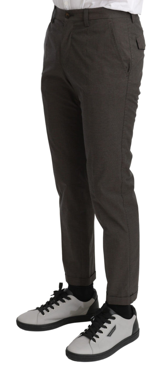Brown Casual Mens Trouser 100% Cotton Pants-Dolce & Gabbana-LabelTerrace.com