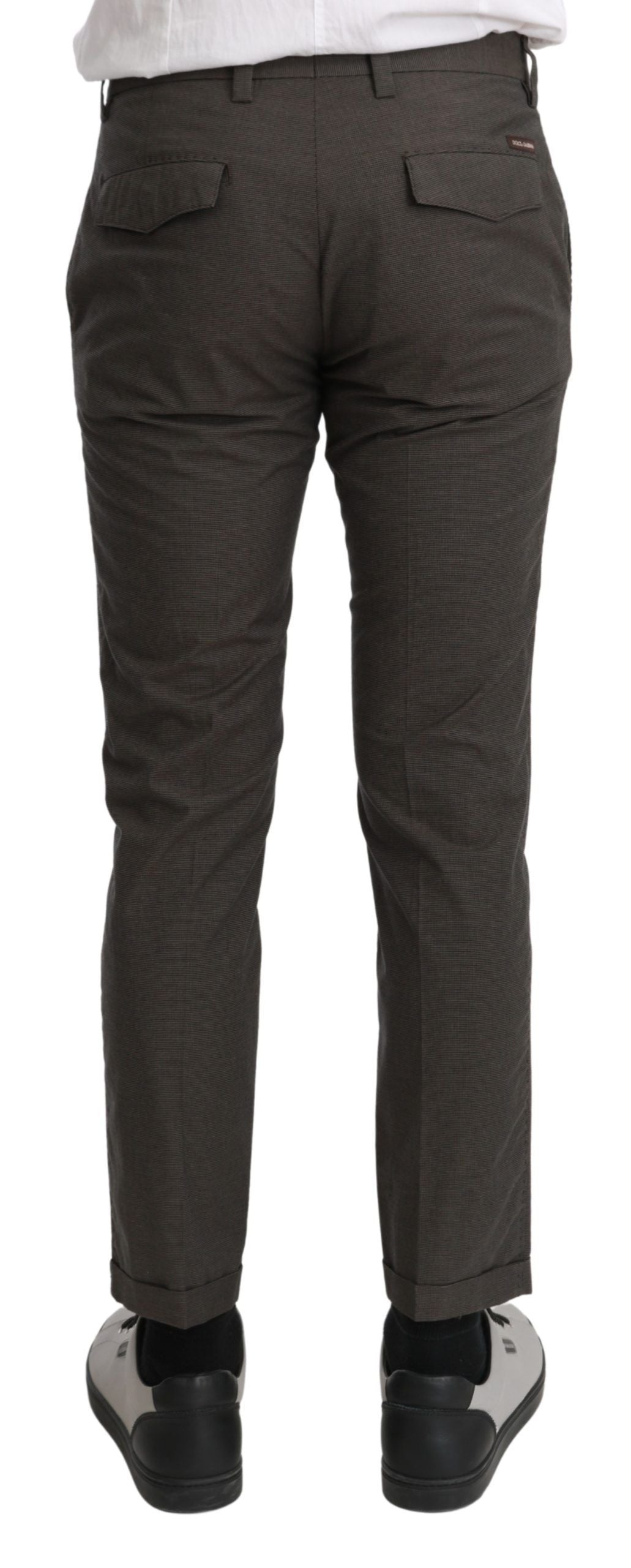 Brown Casual Mens Trouser 100% Cotton Pants-Dolce & Gabbana-LabelTerrace.com
