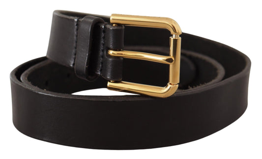 Brown Classic Leather Gold Metal Buckle Belt-Dolce & Gabbana-LabelTerrace.com