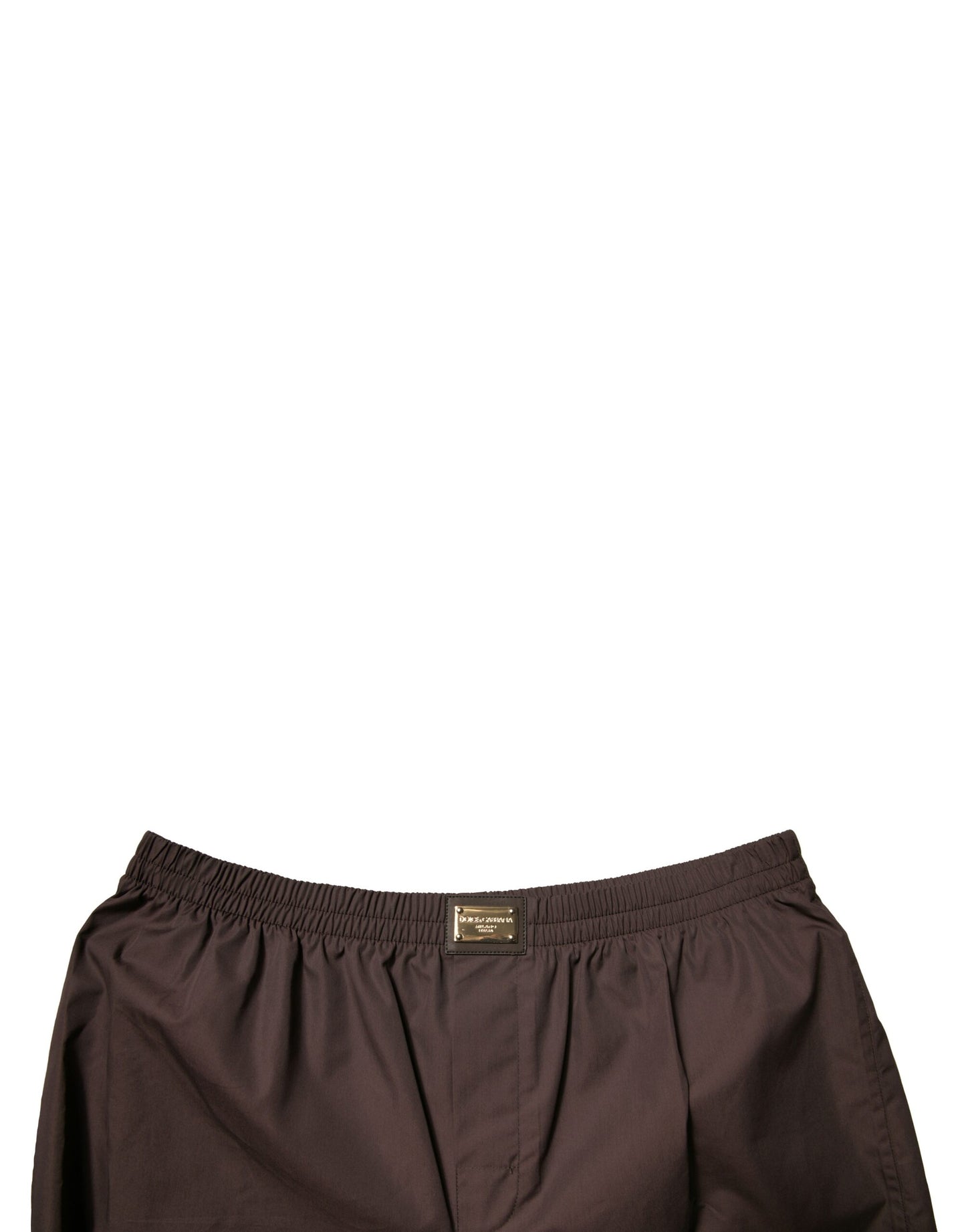 Brown Cotton Blend Men Mid Waist Shorts-Dolce & Gabbana-LabelTerrace.com