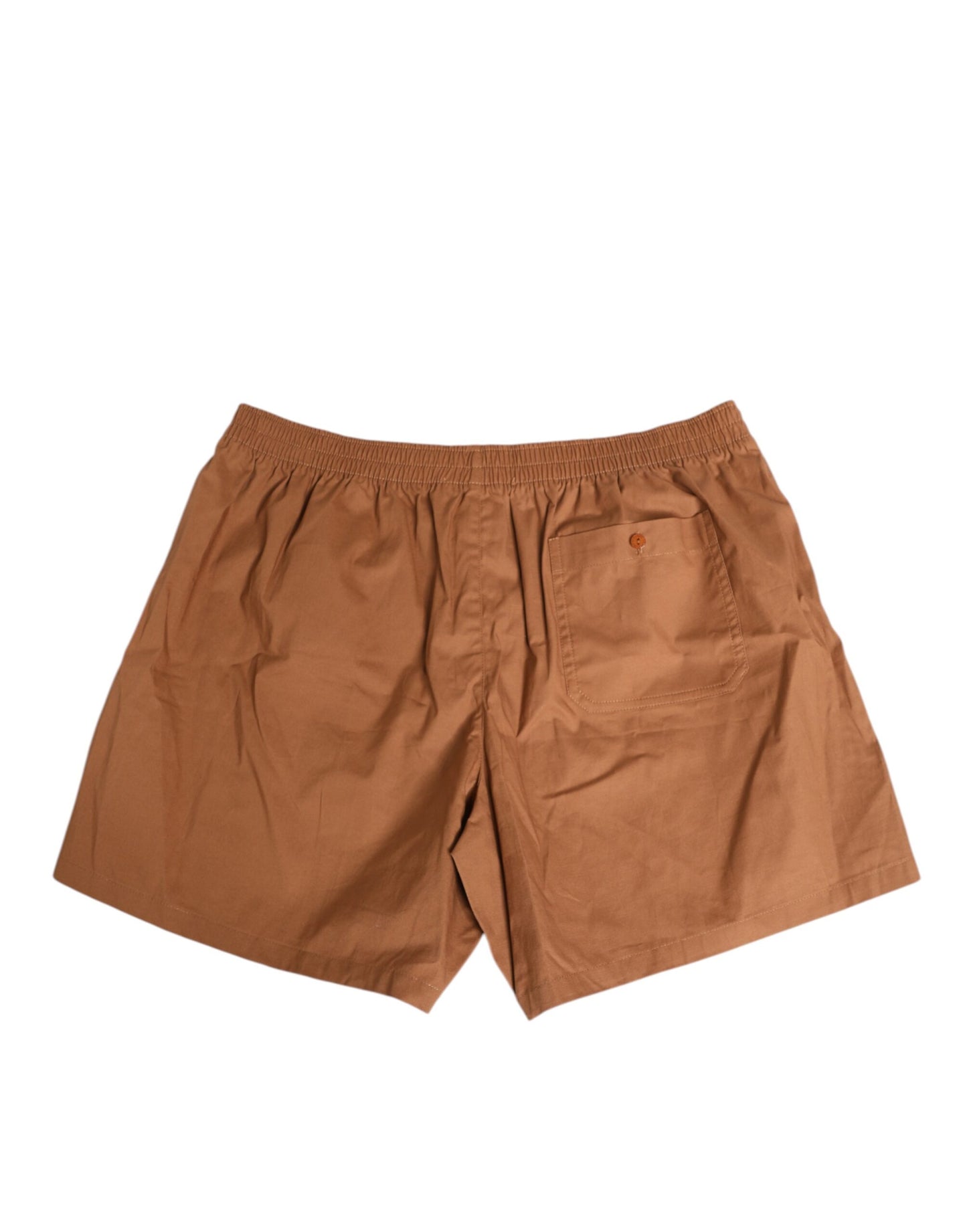 Brown Cotton Boxer Waistband Short Swimwear-Dolce & Gabbana-LabelTerrace.com