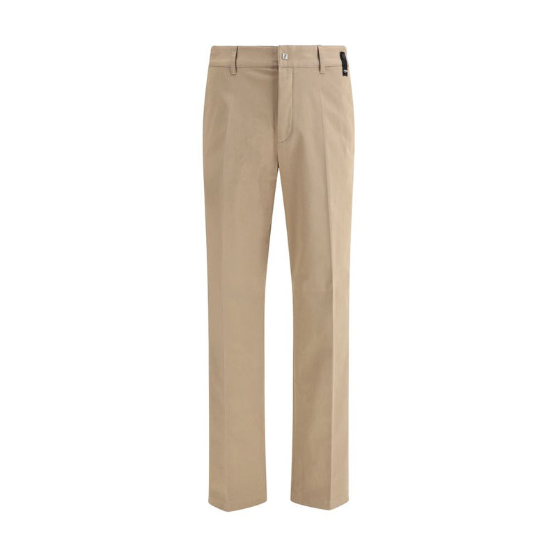 Brown Cotton Casual Pants