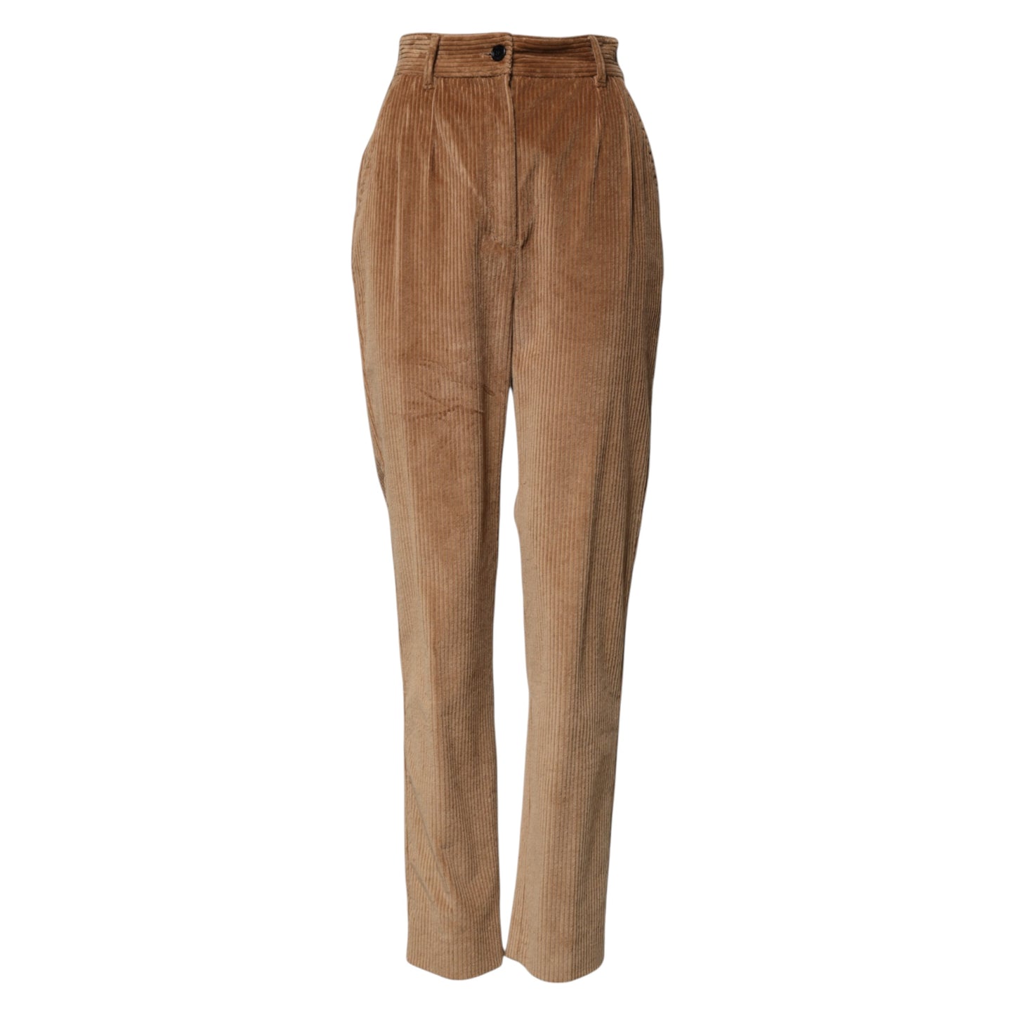 Brown Cotton Corduroy Tapered Pants-Dolce & Gabbana-LabelTerrace.com