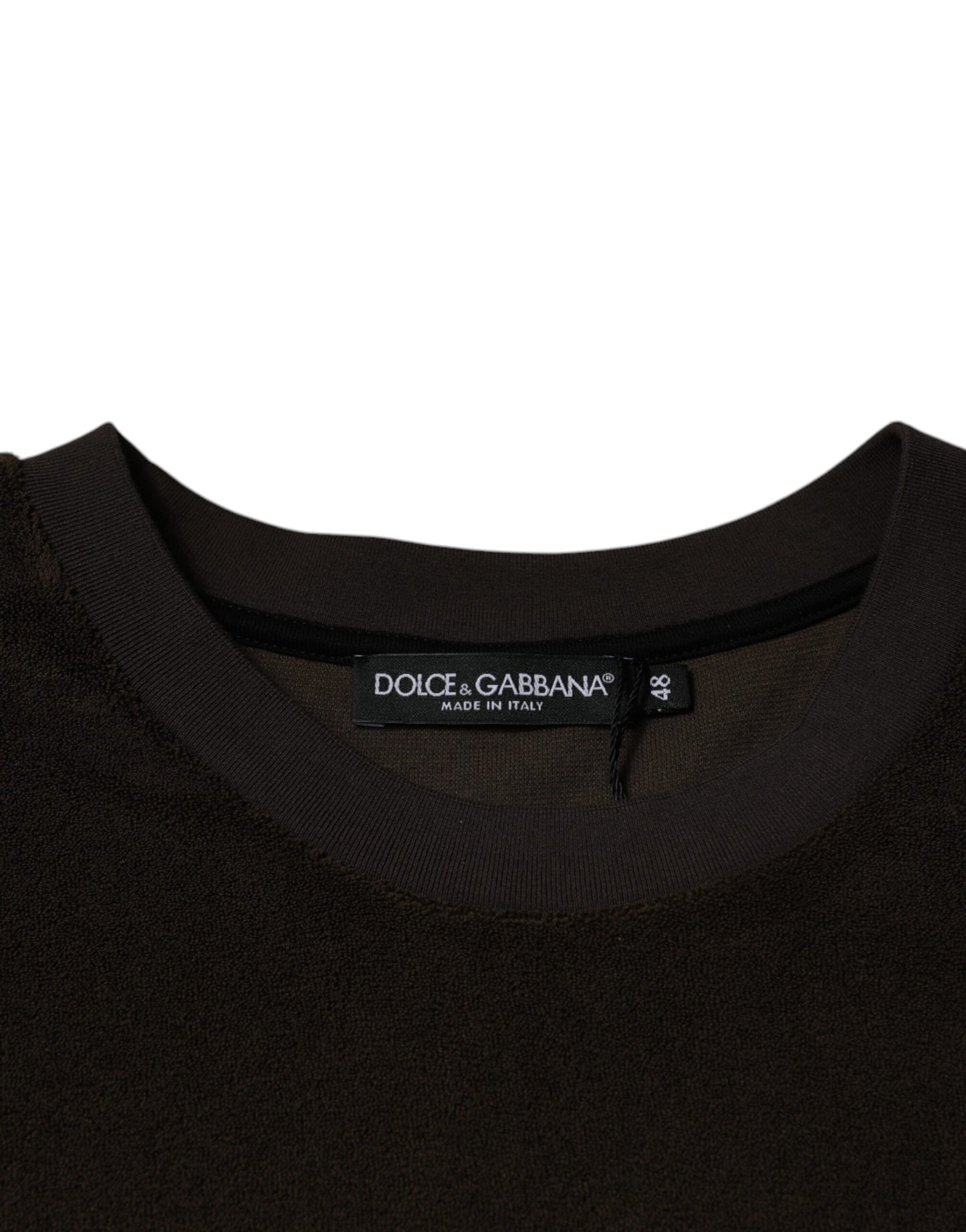 Brown Cotton Crew Neck Short Sleeves T-shirt-Dolce & Gabbana-LabelTerrace.com