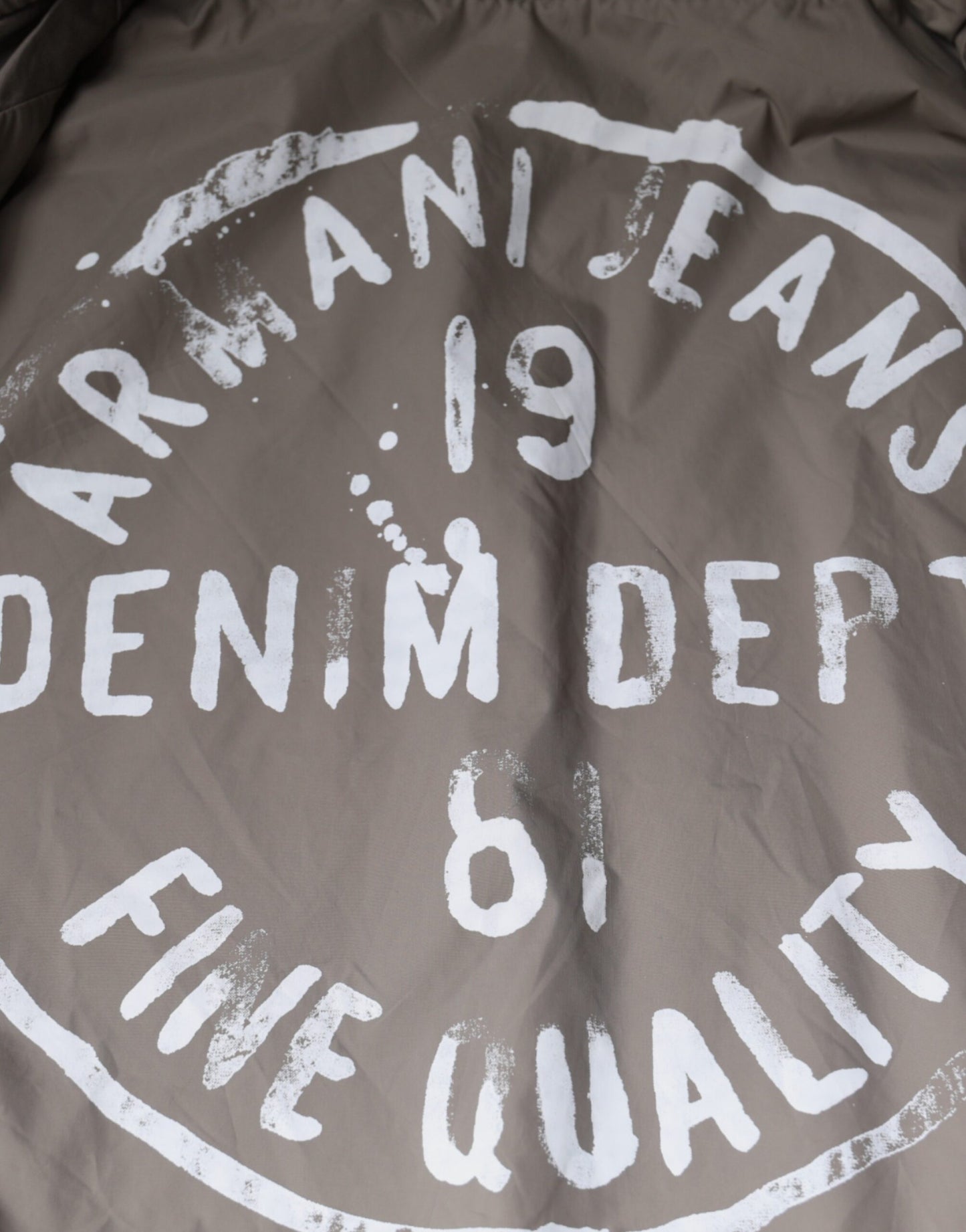 Brown Cotton Full Zip Bomber Logo Jacket-Armani Jeans-LabelTerrace.com