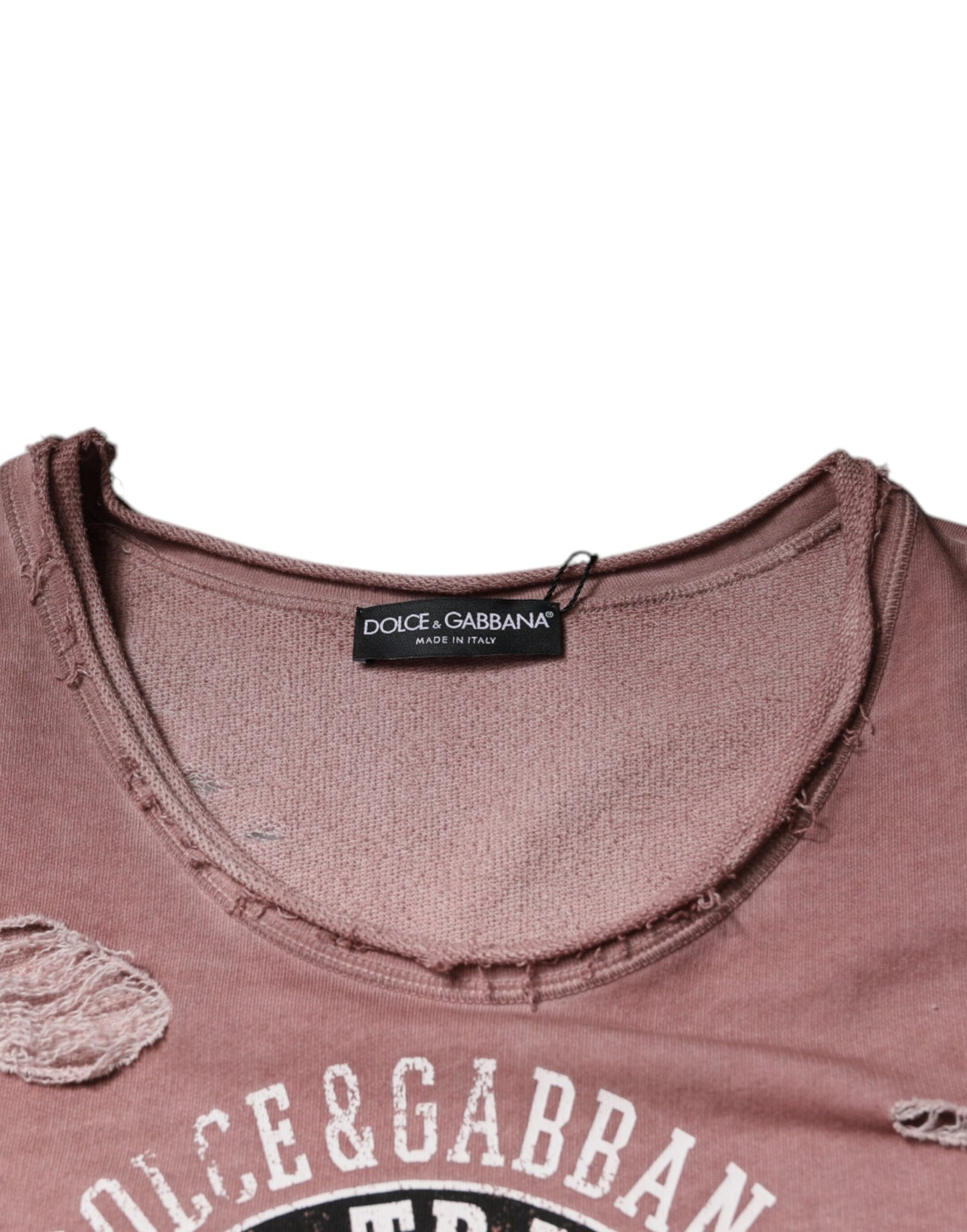 Brown Cotton Round Neck Sleeveless T-shirt-Dolce & Gabbana-LabelTerrace.com