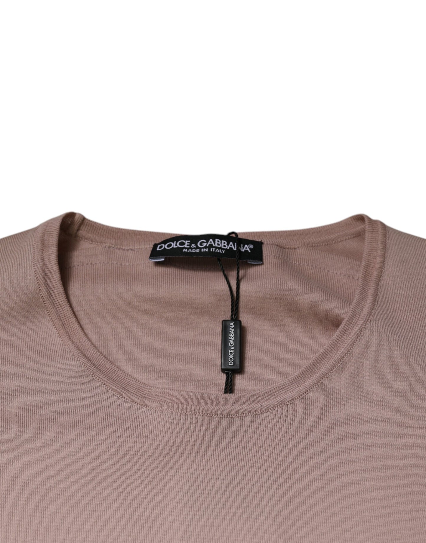 Brown Cotton Short Sleeves Round Neck T-shirt-Dolce & Gabbana-LabelTerrace.com