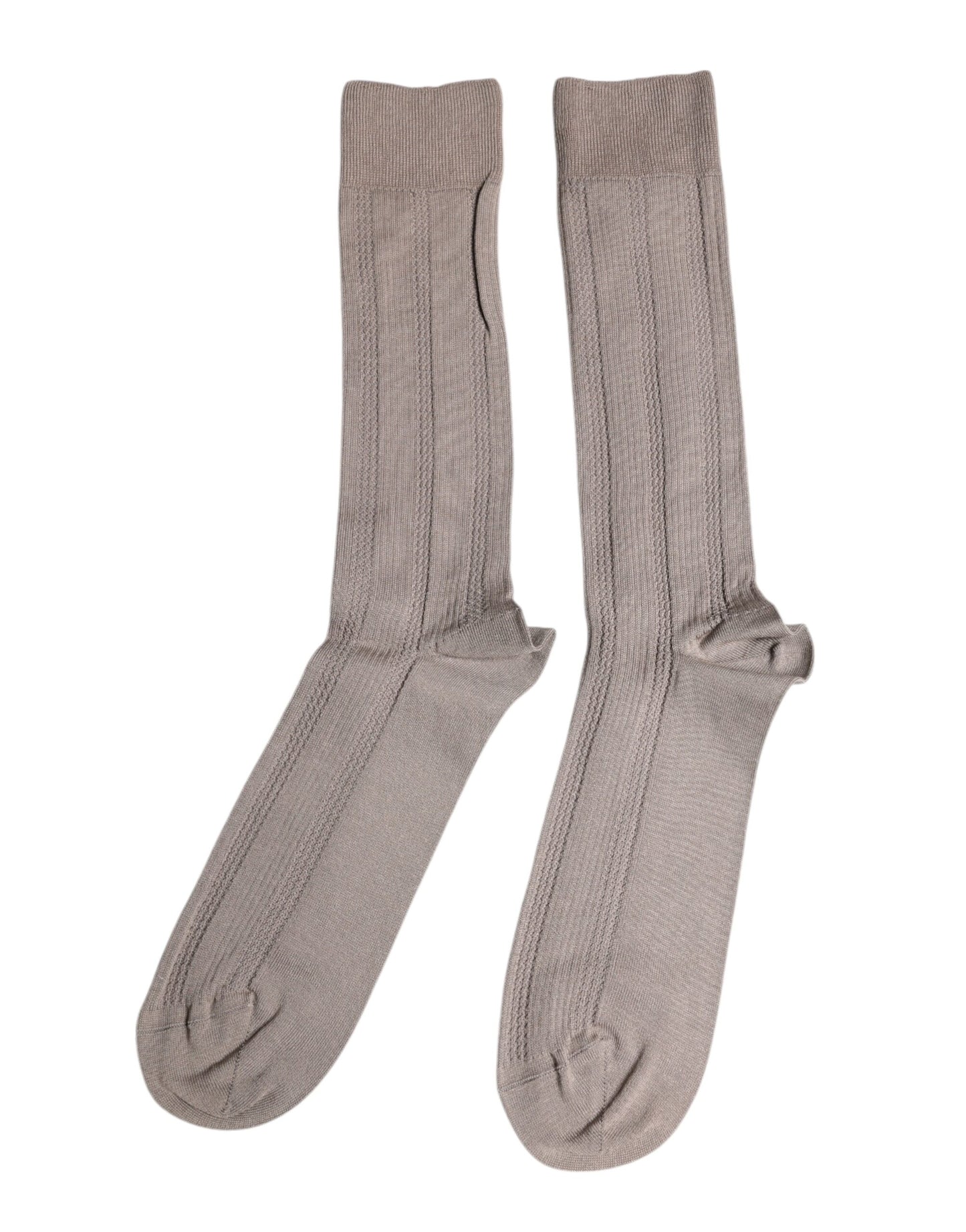 Brown Cotton Stretch Logo Over Calf Socks-Dolce & Gabbana-LabelTerrace.com