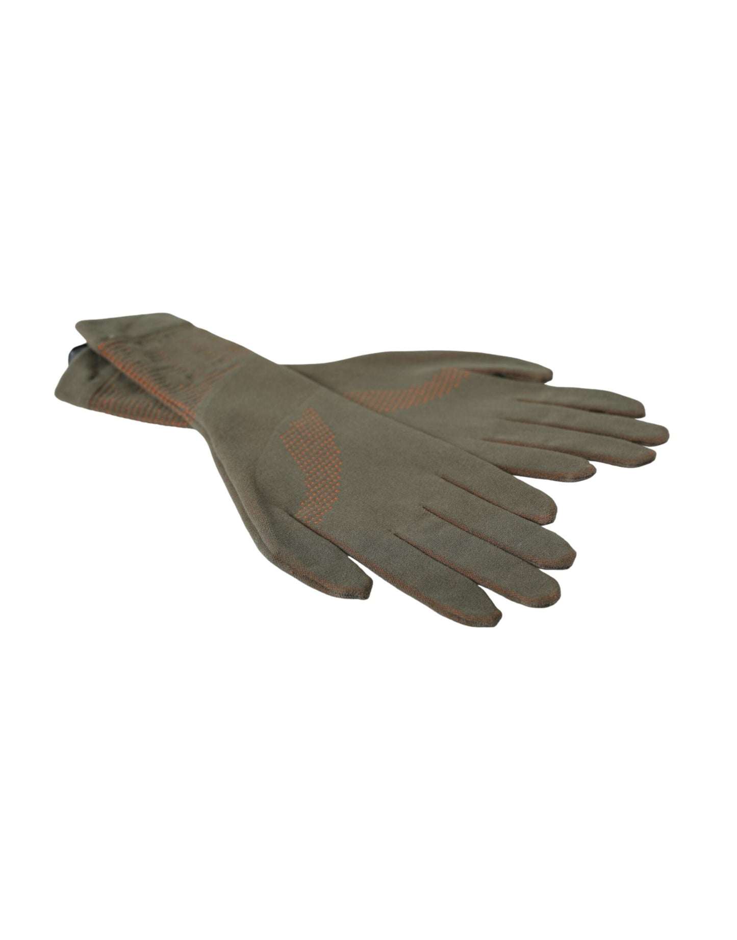 Brown Cotton Stretch Wrist Length Gloves-Dolce & Gabbana-LabelTerrace.com