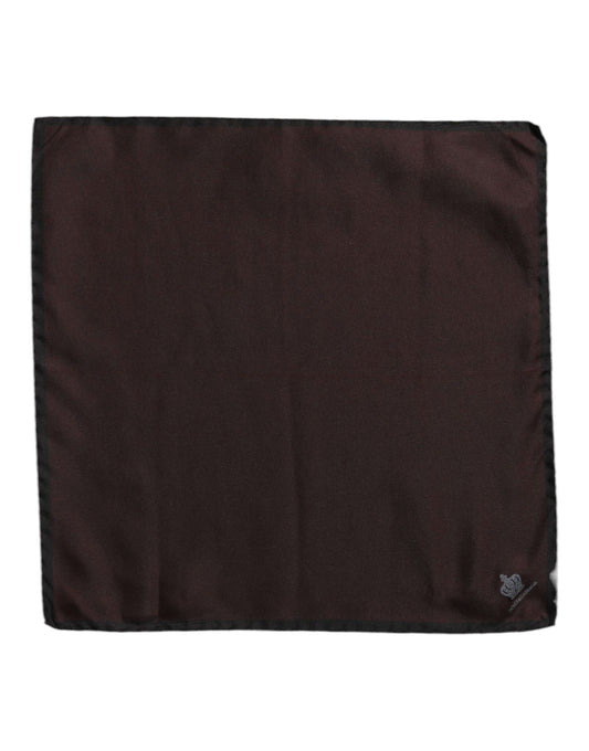 Brown DG Crown Silk Square Men Foulard Scarf-Dolce & Gabbana-LabelTerrace.com