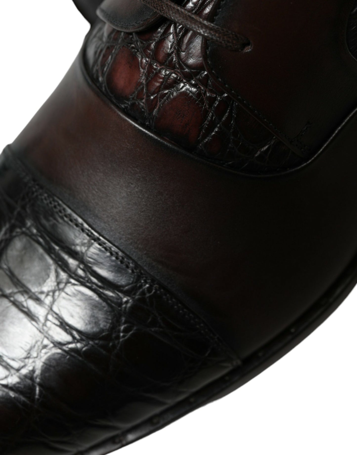 Brown Exotic Leather Formal Men Dress Shoes-Dolce & Gabbana-LabelTerrace.com