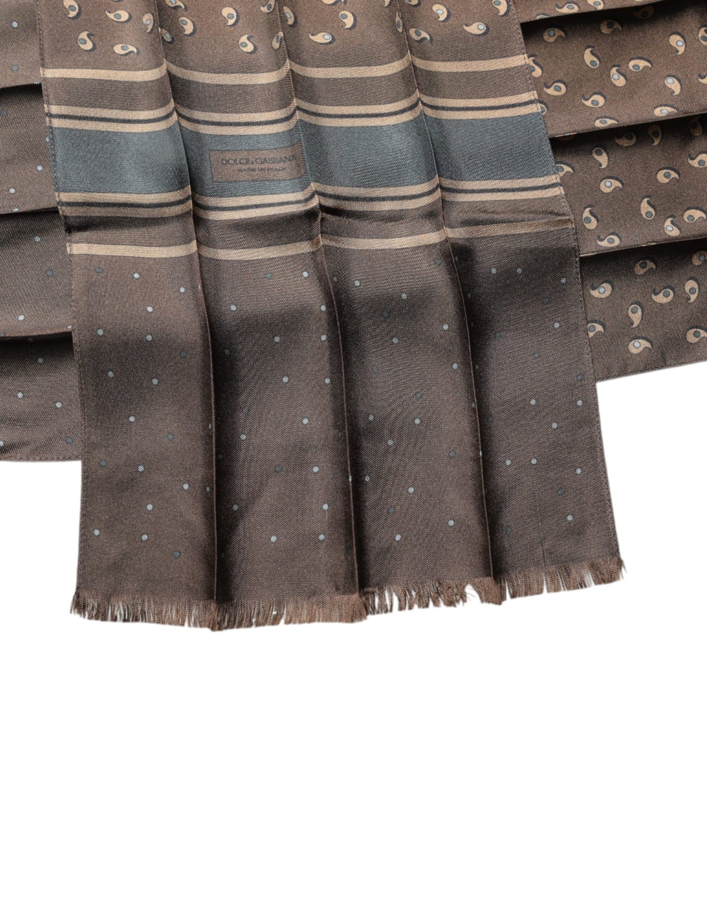 Brown Fantasy Silk Neck Wrap Shawl Scarf-Dolce & Gabbana-LabelTerrace.com