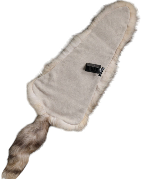 Brown Frost Fox Fur Neck Warmer Winter Scarf-Dolce & Gabbana-LabelTerrace.com