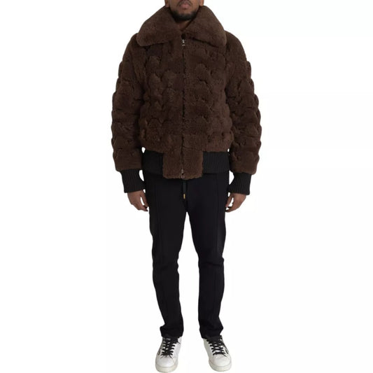 Brown Fur Lamb Shearling Coat Jacket-Bottega Veneta-LabelTerrace.com