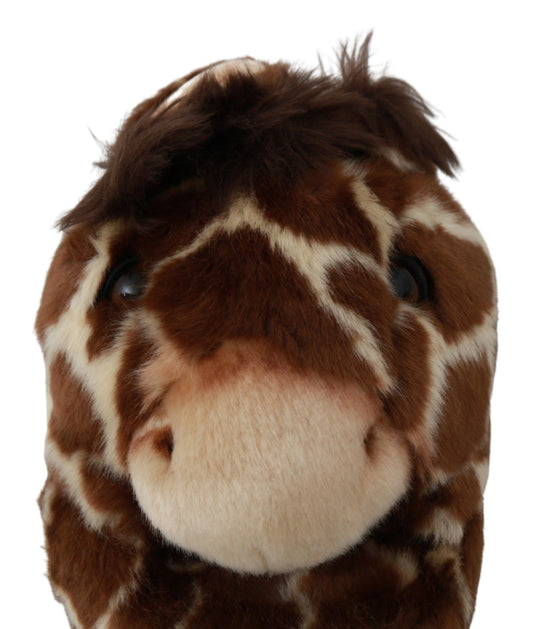 Brown Giraffe Slippers Flats Sandals Shoes-Dolce & Gabbana-LabelTerrace.com