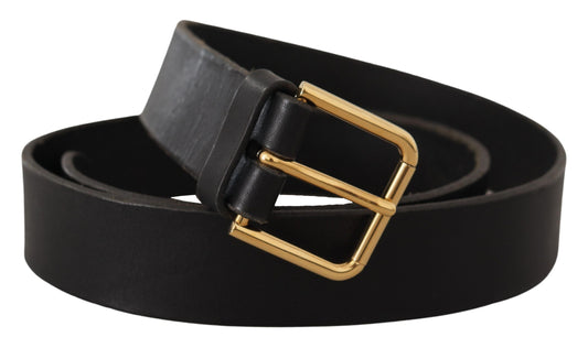 Brown Gold Metal Logo Buckle Calf Leather Belt-Dolce & Gabbana-LabelTerrace.com